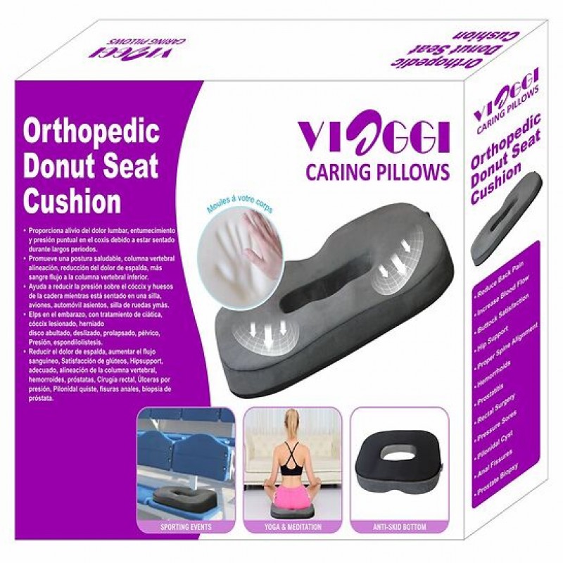 Donut Pillow Tailbone Hemorrhoid Cushion, Donut Seat Cushion Pain Relief  for Hemorrhoids, Sores, Prostate, Coccyx, Sciatica, Post Natal, Pregnancy, Ischial  Bursitis Tuberosity by Ergonomic Innovations 