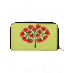 Rajrang Parrot Green Cotton Casual Tree Embroidered Clutch Bag Rajrang Parrot Green Cotton Casual Tree Embroidered Clutch Bag