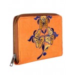 Rajrang Orange Cotton Casual Floral Embroidered Clutch Bag