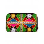 Rajrang Black Cotton Casual Floral Embroidered Clutch Bag