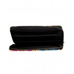 Rajrang Black Cotton Casual Floral Embroidered Clutch Bag