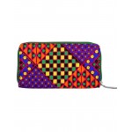 Rajrang Blue Cotton Casual Geometric Embroidered Clutch Bag