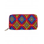 Rajrang Orange Cotton Casual Geometric Embroidered Clutch Bag