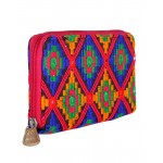 Rajrang Orange Cotton Casual Geometric Embroidered Clutch Bag