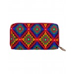 Rajrang Orange Cotton Casual Geometric Embroidered Clutch Bag