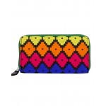 Rajrang Orange Cotton Casual Geometric Embroidered Clutch Bag