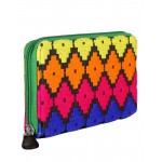 Rajrang Orange Cotton Casual Geometric Embroidered Clutch Bag