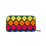 Rajrang Orange Cotton Casual Geometric Embroidered Clutch Bag