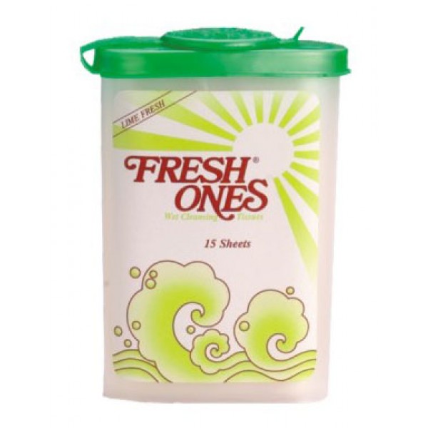 FreshOnes Lime Cologne Wet Cleansing Tissues 15N  (Pack of 10)
