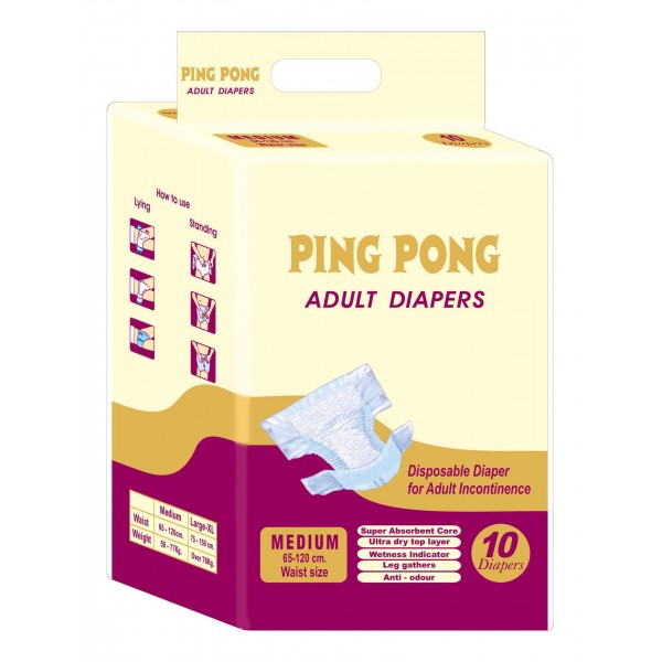 PingPong adult diapers 10's pack Medium size