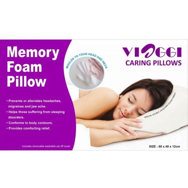VIAGGI Memory Foam Sleeping Pillow - White