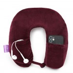 VIAGGI U Shape Super Soft Memory Foam Travel Neck Pillow for Neck Pain Relief Cervical Orthopedic Use Comfortable Neck Rest Pillow -Grape