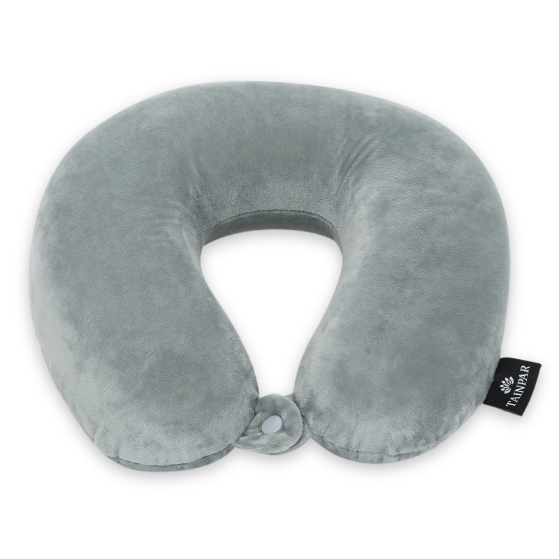 Shop Now U Shape Memory Foam Travel Neck Pillow - Grey