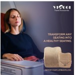 VIAGGI Brown Orthopedic Lumbar Support Memory Foam Pillow, Relief for Lower Back Pain, Sciatica Pain Relief - Ideal Backrest Pillow for Computer/Office Chair, Car Seat