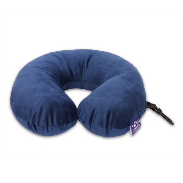 VIAGGI U Shape Best Travel Feather Soft Microfibre Neck Rest Cushion for Inflight Train car Sleep for Men and Women-Navy Blue VIAGGI U Shape Best Travel Feather Soft Microfibre Neck Rest Cushion for Inflight Train car Sleep for Men and Women-Navy Blue