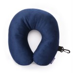 VIAGGI U Shape Best Travel Feather Soft Microfibre Neck Rest Cushion for Inflight Train car Sleep for Men and Women-Navy Blue