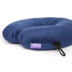 VIAGGI U Shape Best Travel Feather Soft Microfibre Neck Rest Cushion for Inflight Train car Sleep for Men and Women-Navy Blue