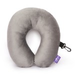 VIAGGI U Shape Best Travel Feather Soft Microfibre Neck Rest Cushion for Inflight Train car Sleep for Men and Women-Grey