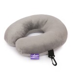 VIAGGI U Shape Best Travel Feather Soft Microfibre Neck Rest Cushion for Inflight Train car Sleep for Men and Women-Grey