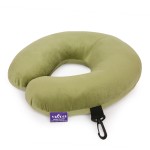 VIAGGI U Shape Best Travel Feather Soft Microfibre Neck Rest Cushion for Inflight Train car Sleep for Men and Women -Green