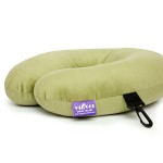 VIAGGI U Shape Best Travel Feather Soft Microfibre Neck Rest Cushion for Inflight Train car Sleep for Men and Women -Green