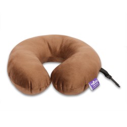 VIAGGI U Shape Best Travel Feather Soft Microfibre Neck Rest Cushion for Inflight Train car Sleep for Men and Women-Brown