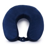 VIAGGI Hoodie Travel Memory Foam Neck Pillow - Blue