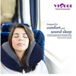 VIAGGI U Shape Super Soft Memory Foam Travel Neck Pillow for Neck Pain Relief Cervical Orthopedic Use Comfortable Neck Rest Pillow - Navy Grey