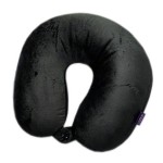 VIAGGI Microbead U Shape Travel Neck Pillow with Fleece - Black