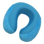 VIAGGI Cooling Gel Memory Foam Travel Neck Pillow - Turquoise Blue