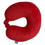 VIAGGI Microbead U Shape Travel Neck Pillow With Fleece - Red