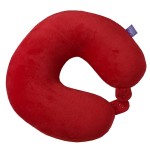 VIAGGI Microbead U Shape Travel Neck Pillow With Fleece - Red