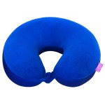 VIAGGI Microbead U Shape Travel Neck Pillow with Fleece - Royal Blue