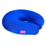 VIAGGI Microbead U Shape Travel Neck Pillow with Fleece - Royal Blue