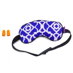 VIAGGI Microbeads Eye Mask With Ear Plugs - Trellis Blue