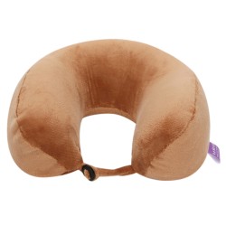VIAGGI U Shape Super Soft Memory Foam Travel Neck Pillow for Neck Pain Relief Cervical Orthopedic Use Comfortable Neck Rest Pillow - Brown